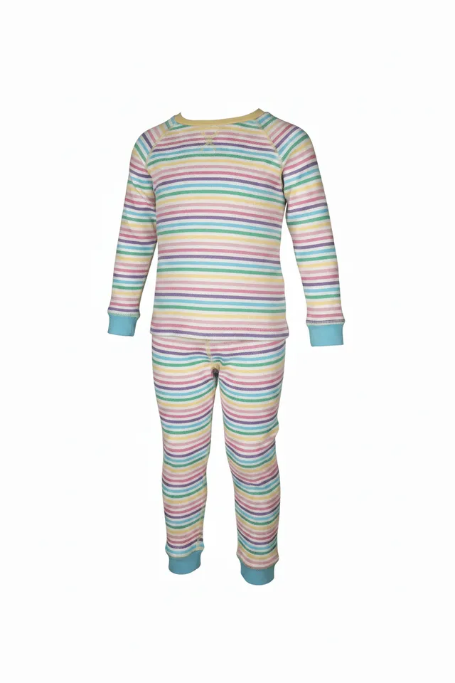 Slugs & Snails Pastel Candy Stripe set pigiama waffle cotone bio