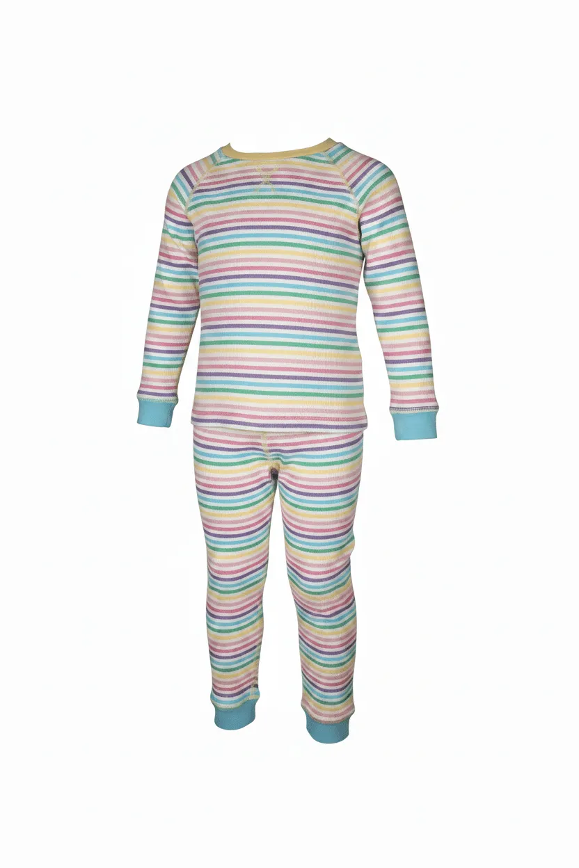 Slugs & Snails Pastel Candy Stripe set pigiama waffle cotone bio