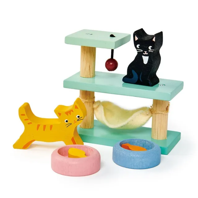Tender Leaf Set Gattini con Casa gioco legno 2 gattini
