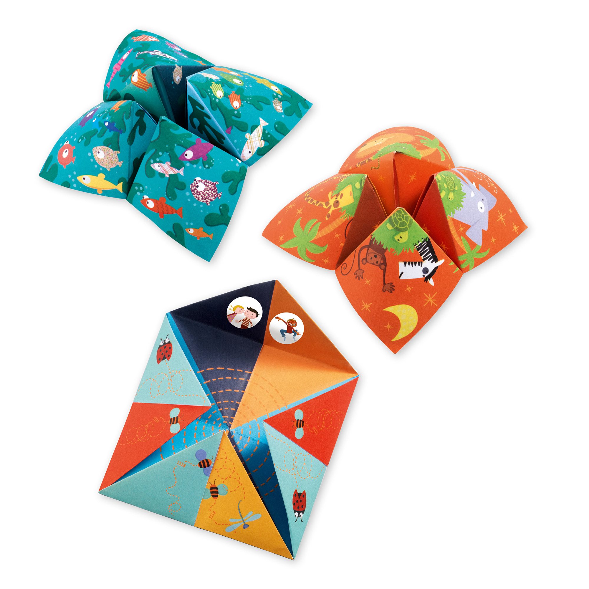 Djeco Indovino Animali set origami 24 fogli con adesivi