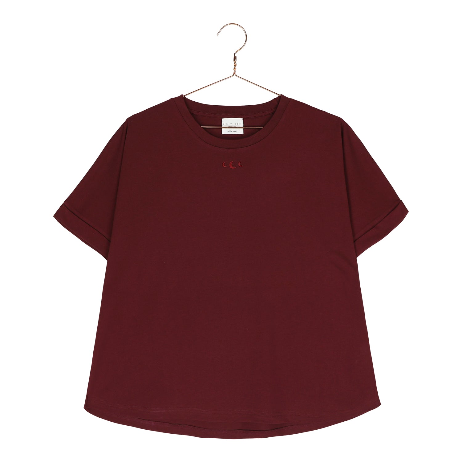 Ella and Rapha Little Moons t-shirt bordeaux loose fit