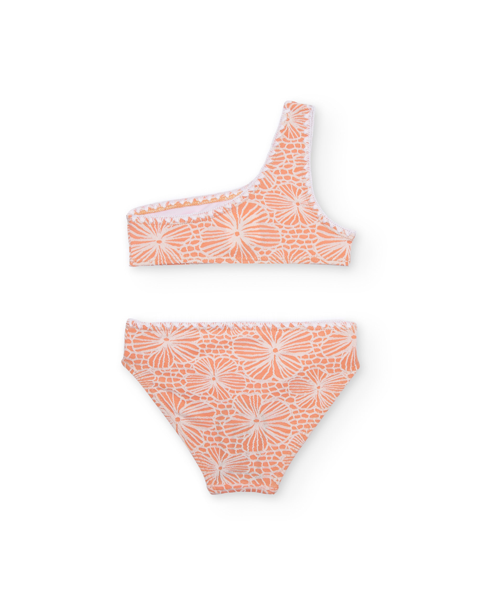 Tuc Tuc Bikini Bimba Arancione Fiori Rilievo