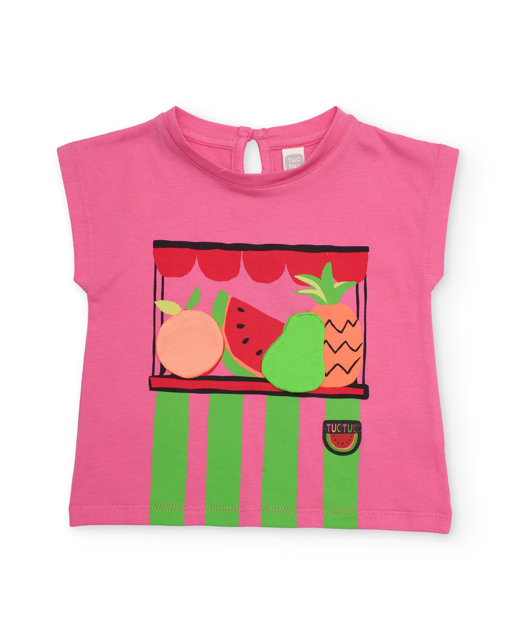 Tuc Tuc maglietta bambina rosa frutta rilievo manica corta