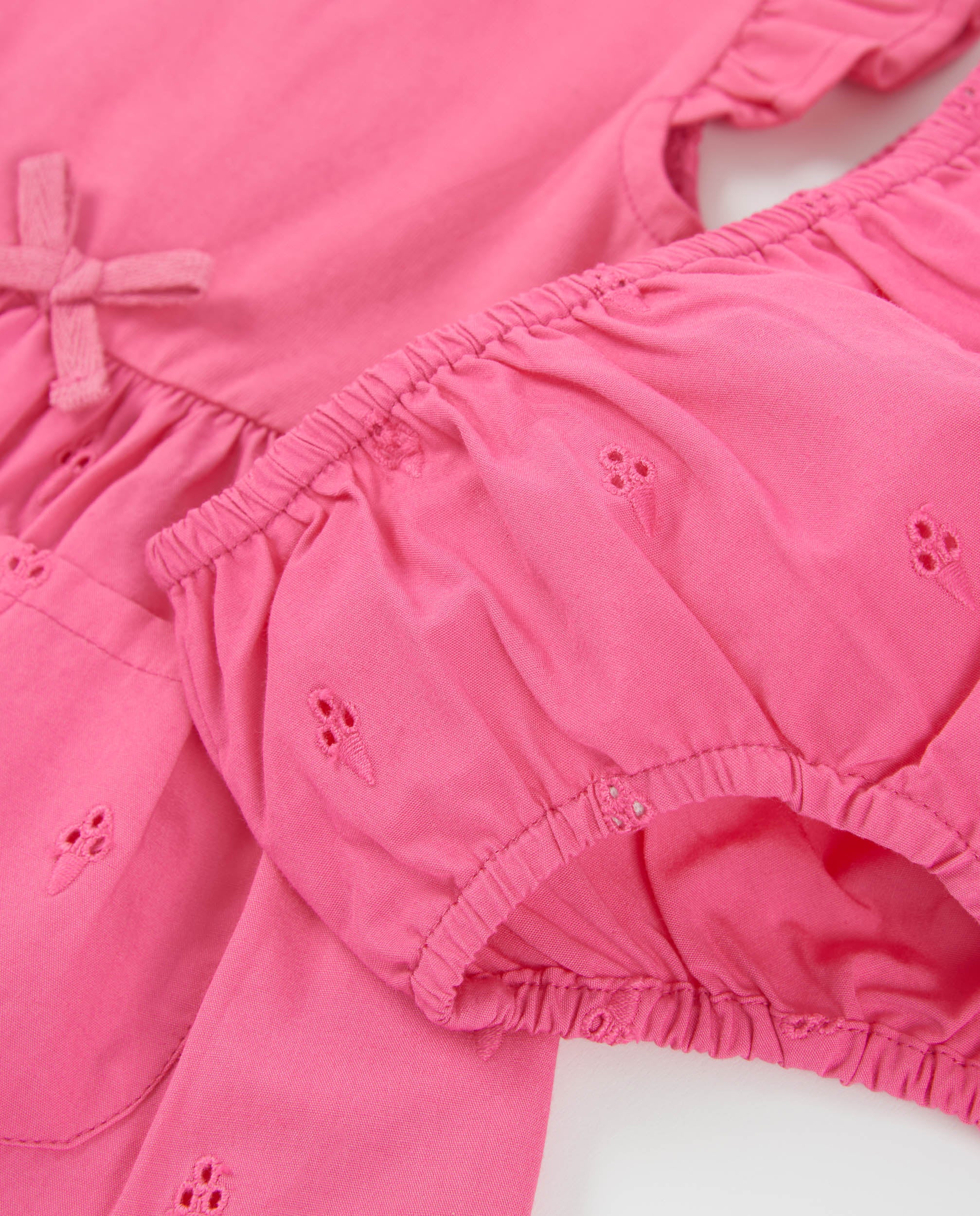 Tuc Tuc vestito neonata rosa ricamato con mutandina