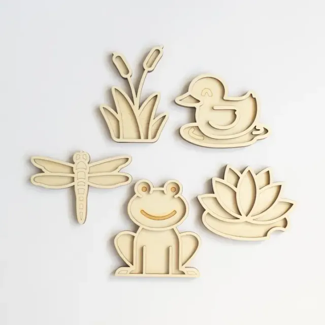 Studio de Rijk Play Tray The Pond vassoi legno 5 pezzi