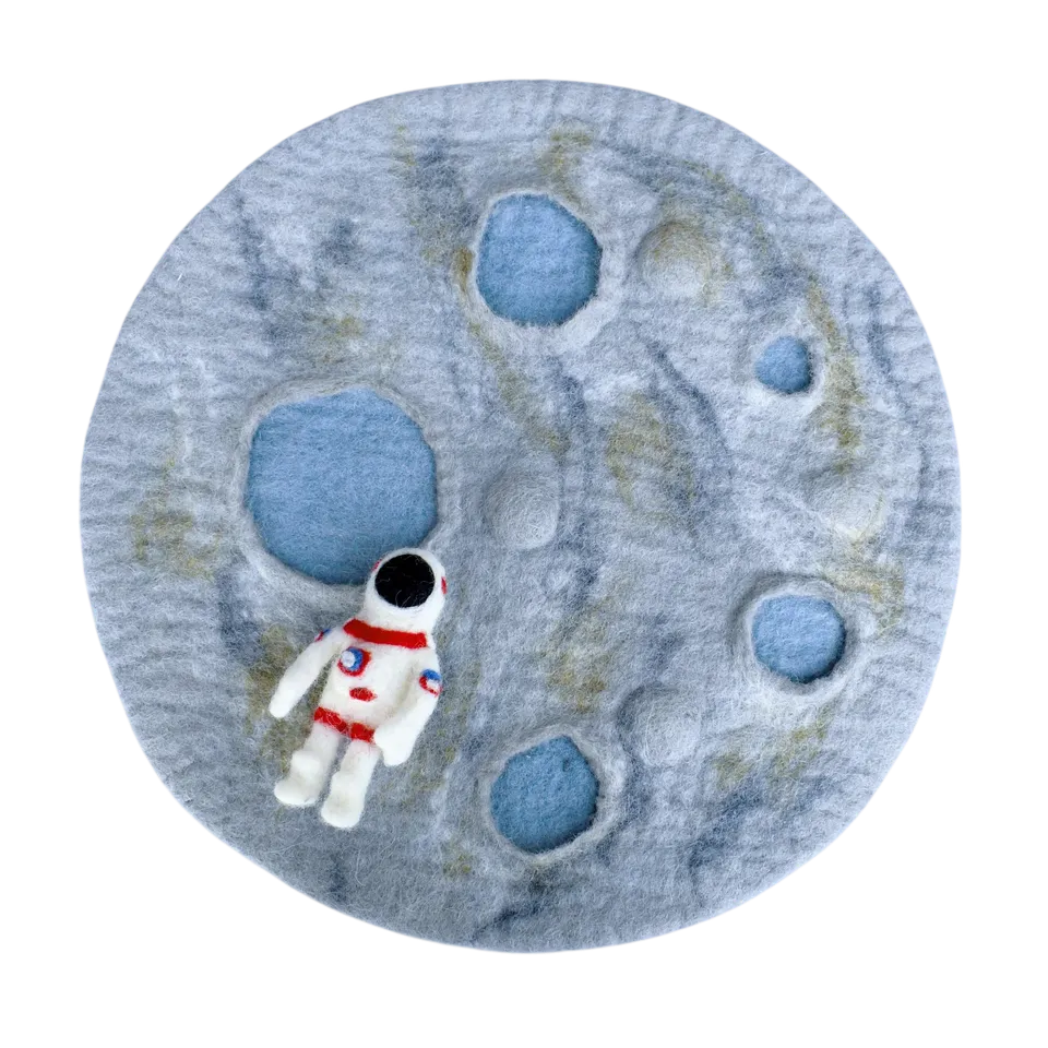 Tara Treasures Moon Crater Tappeto Luna con astronauta
