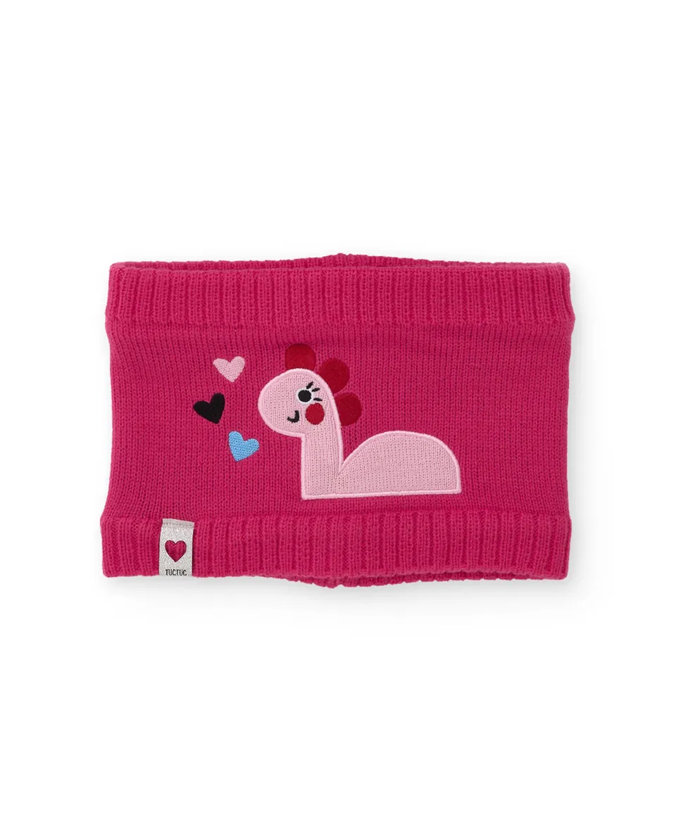 Tuc tuc scaldacollo bambina fucsia dinosauro