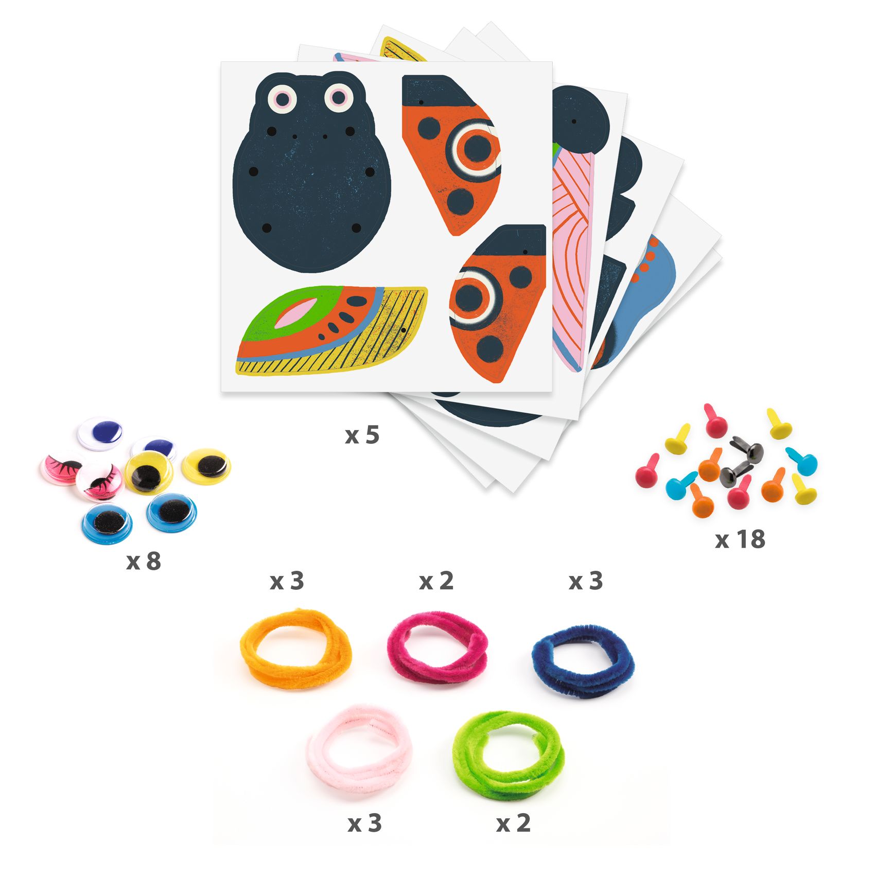 Djeco Yarn Bugs set creativo ciniglia 4 soggetti