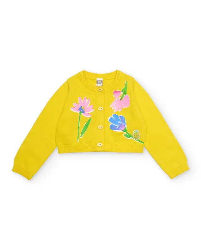 Tuc Tuc cardigan bambina giallo fiori bottoni