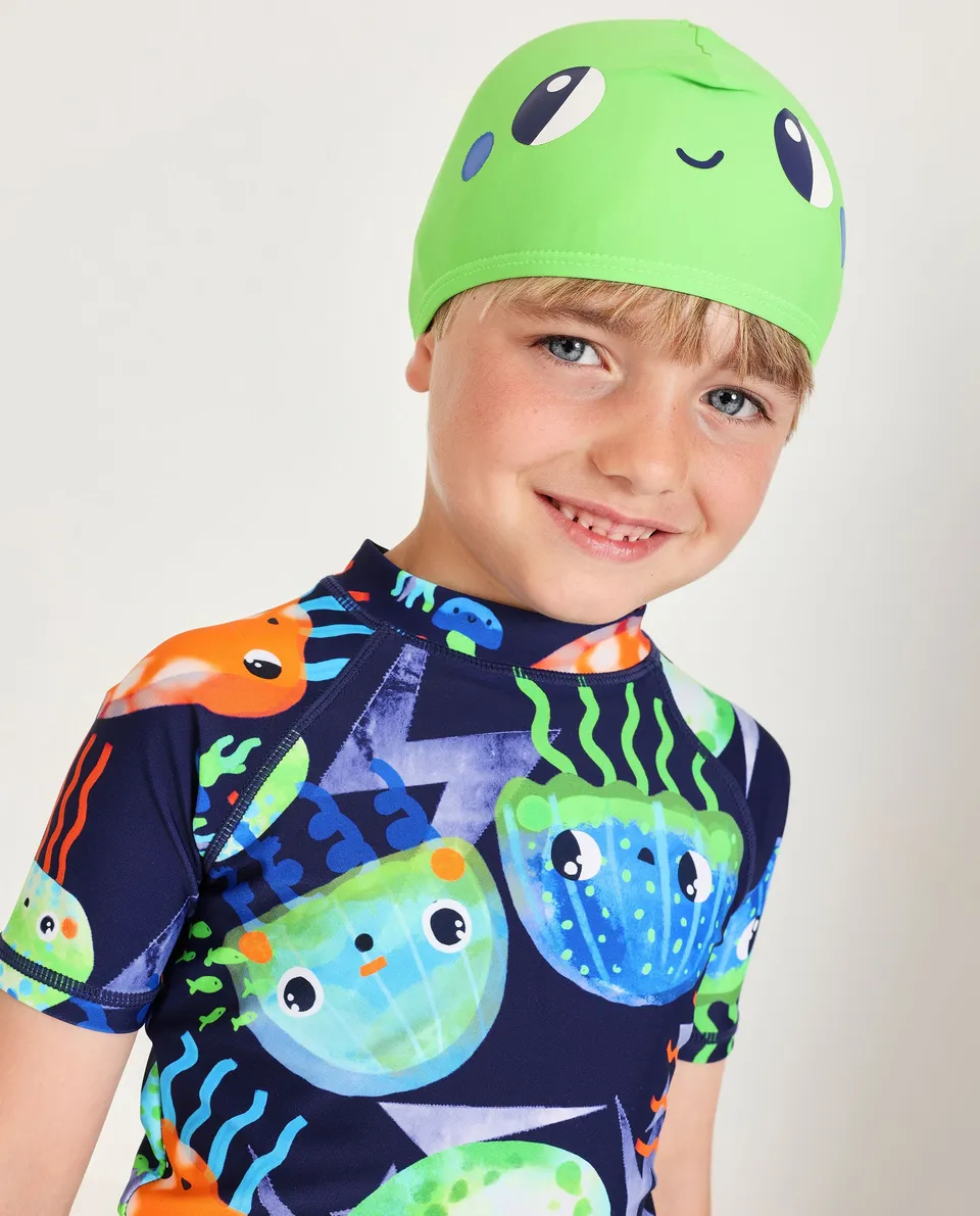 Tuc tuc cuffia mare bambino verde con pinna