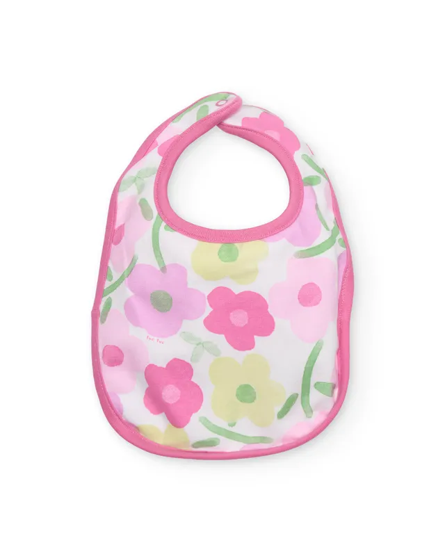 Tuc Tuc bavaglini neonata rosa 2 pezzi floreali cotone