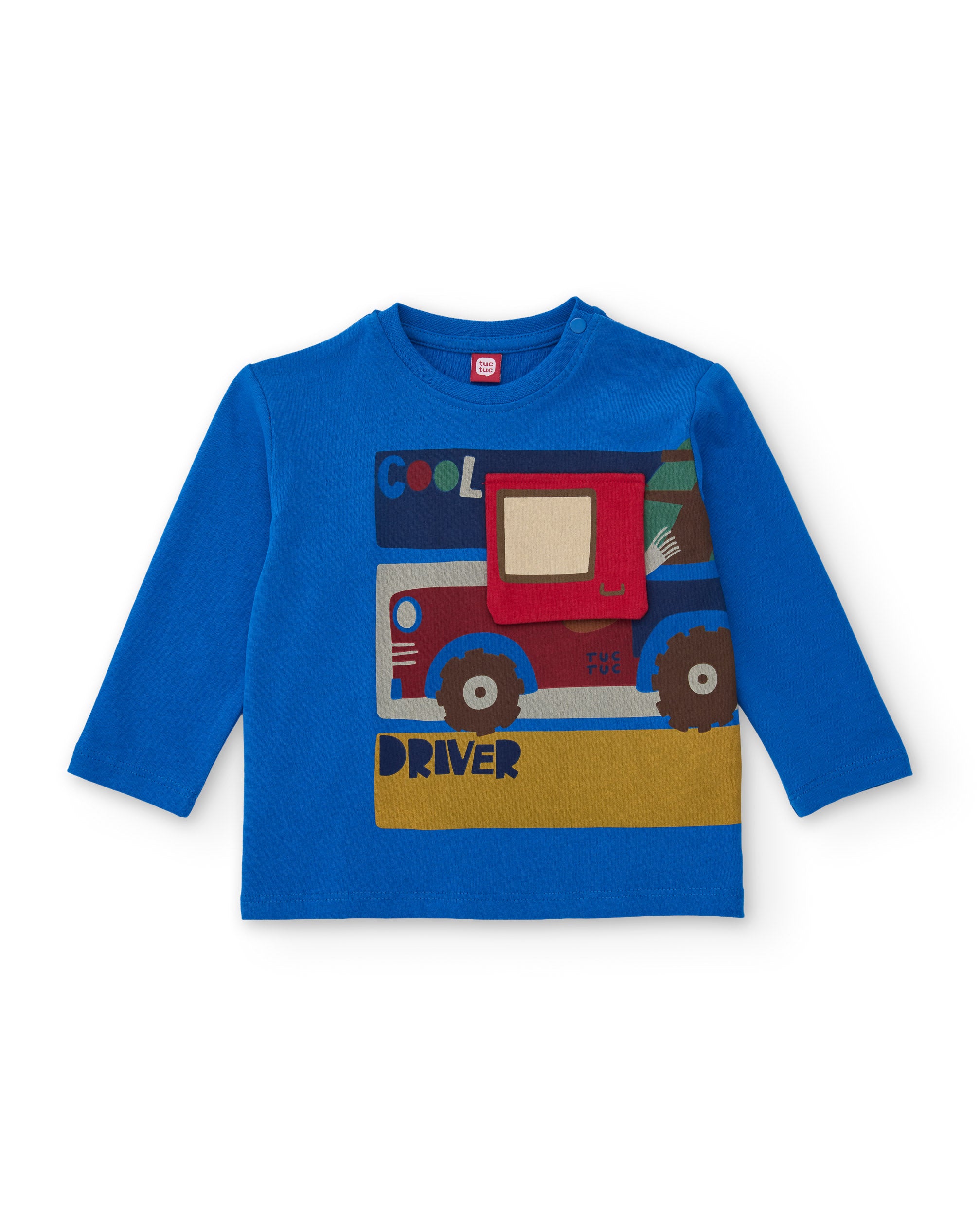Tuc Tuc maglia bambino blu cotone stampa veicoli