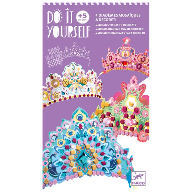 Djeco Do It Yourself Corone Principesse kit mosaico 4 pz