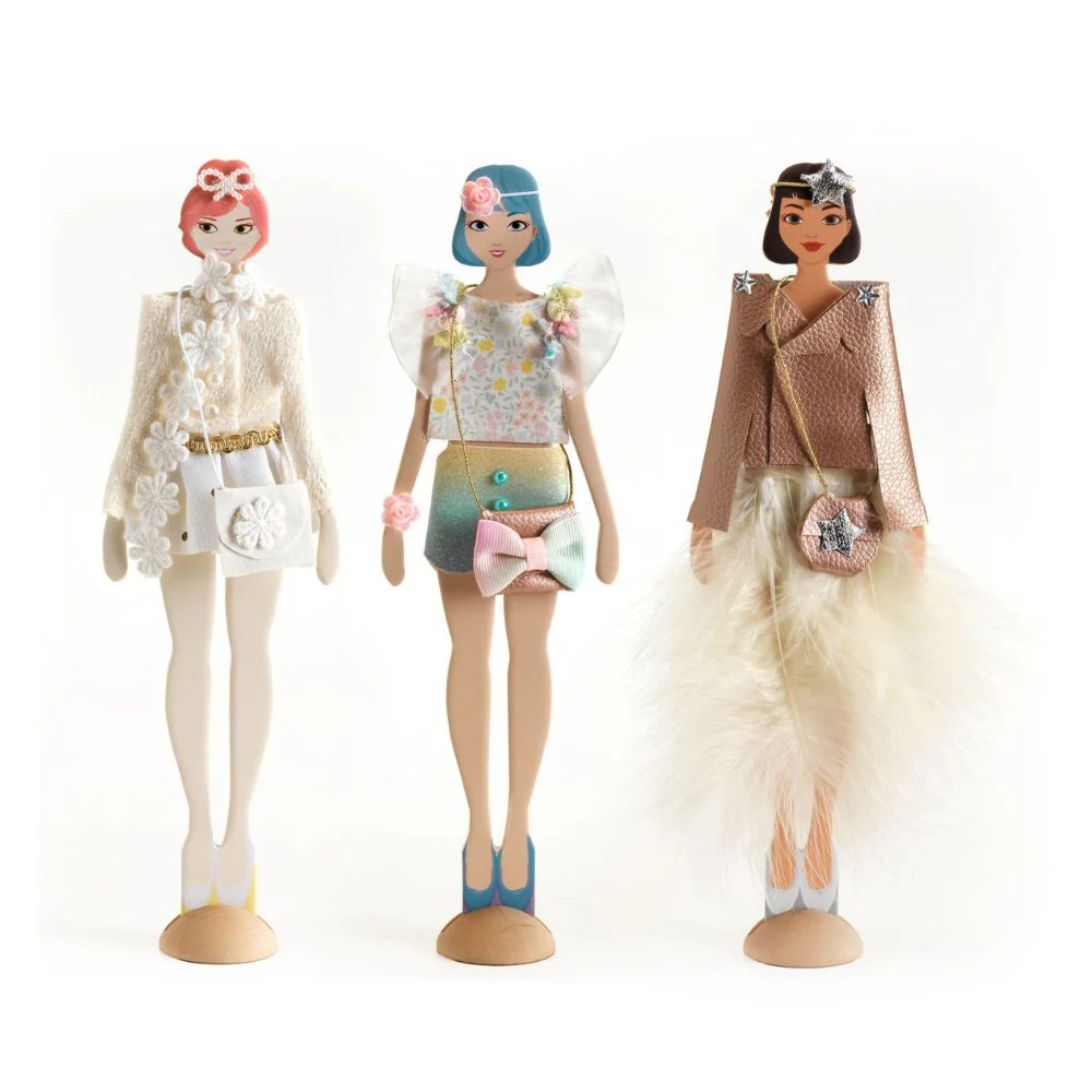Djeco Atelier Mode Fashion by Caroline kit moda tessuti veri