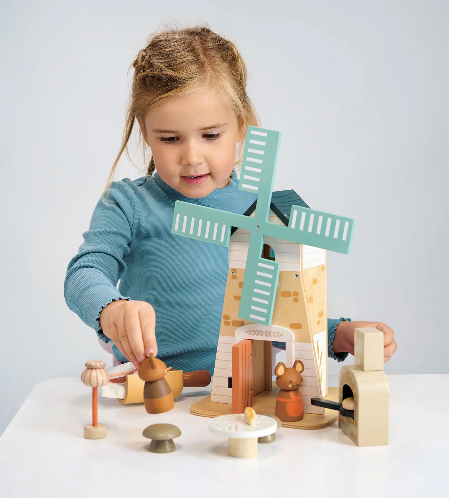 Tender Leaf Penny Windmill Mini Mondo Mulino Legno 3+
