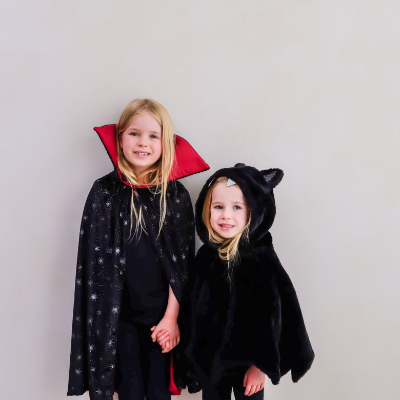 Mantello pipistrello bambino nero 3-10 anni halloween