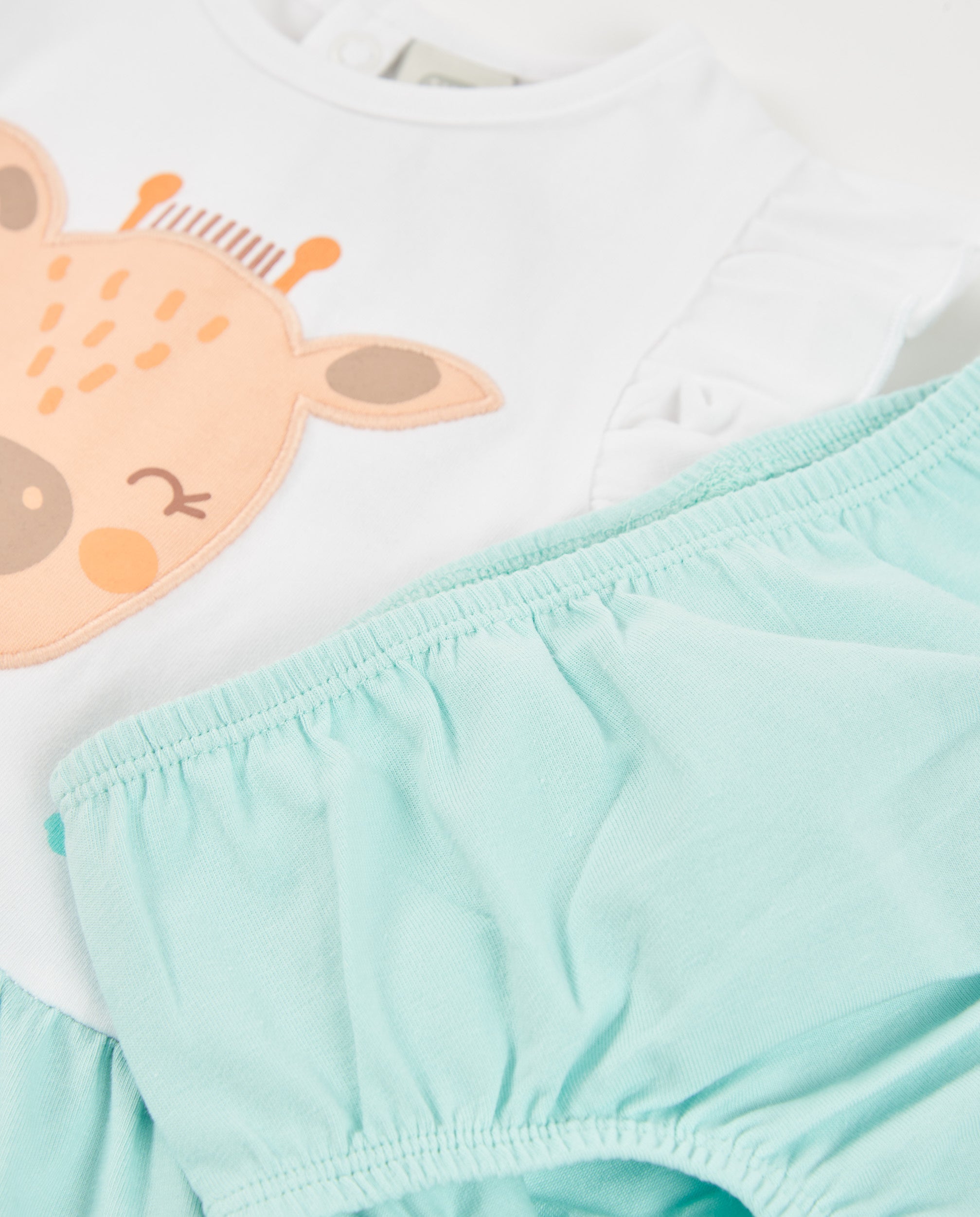 Tuc Tuc Vestito Neonata Giraffa con Mutandina Bianco