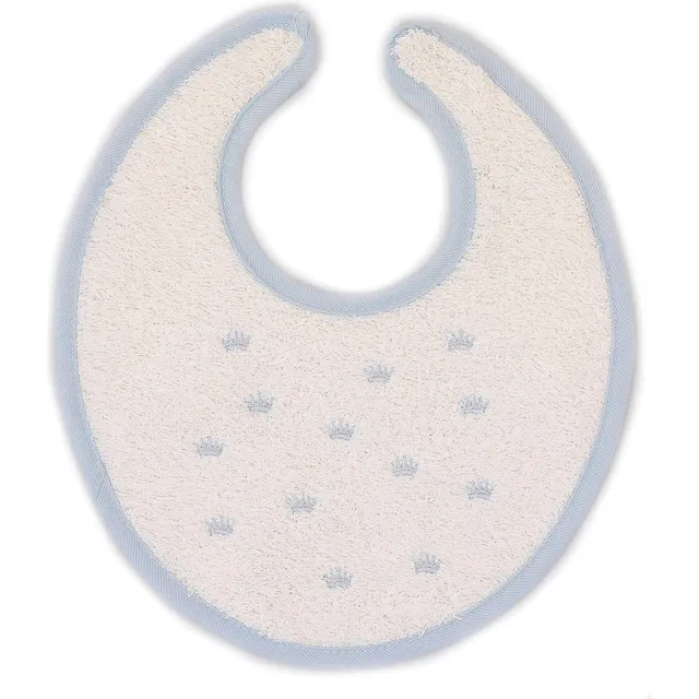 Babidu Bavaglino Celeste Cotone Velcro Girocollo Tondo
