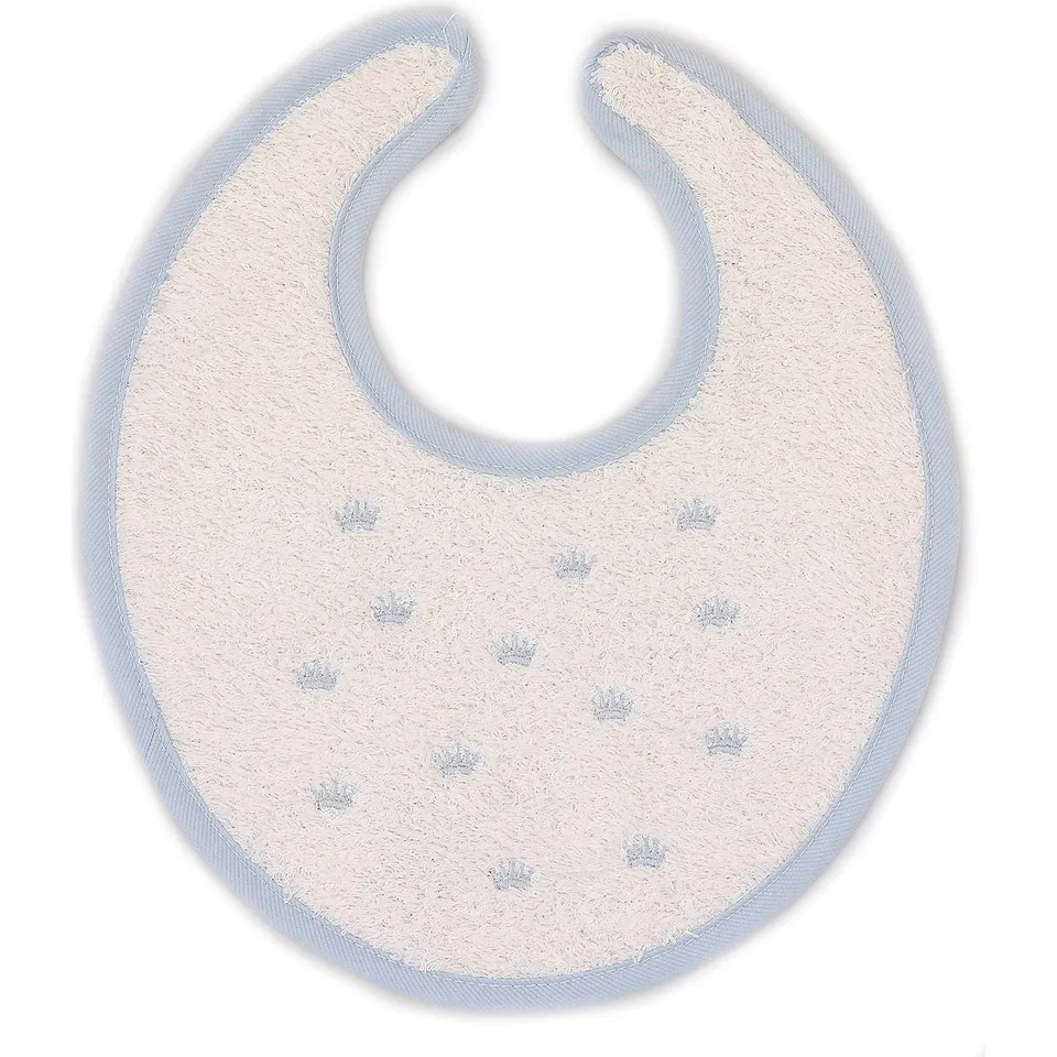 Babidu Bavaglino Celeste Cotone Velcro Girocollo Tondo
