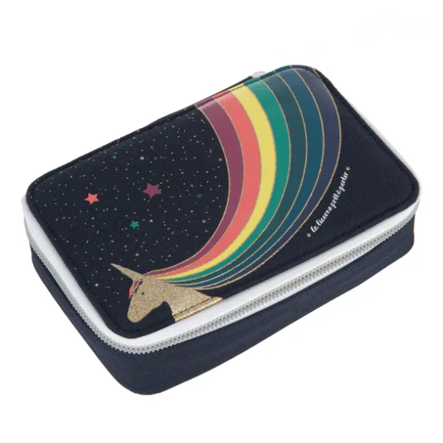 Jeune Premier Unicorn Gold astuccio scuola completo 2 scomparti