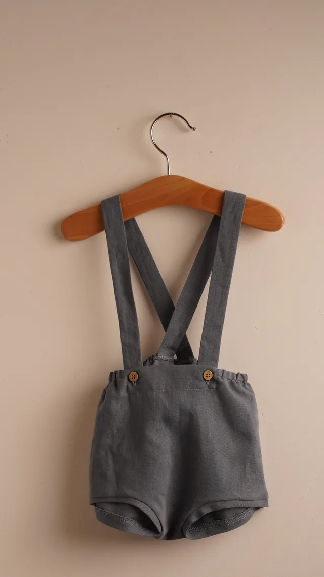 Mebi salopette neonato azzurra in cotone