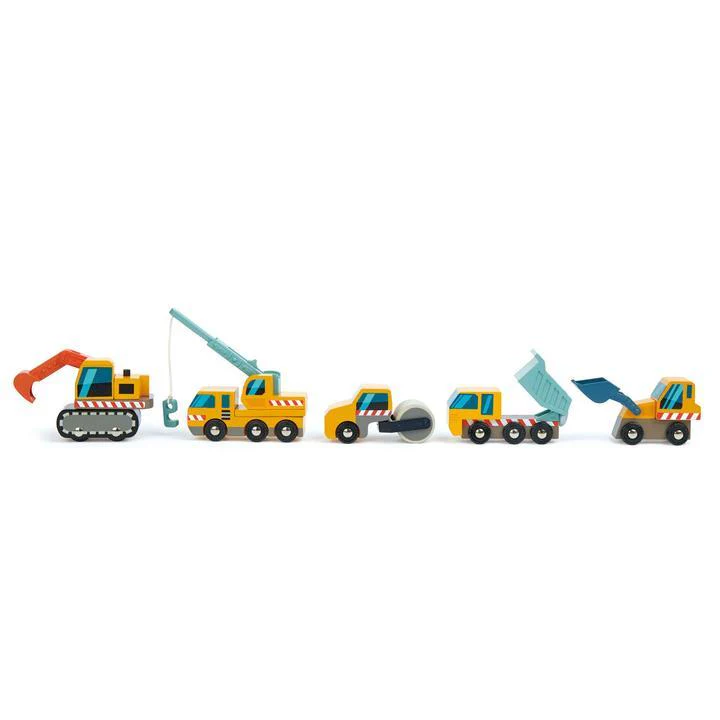 Tender Leaf Mini Set Automezzi Cantiere Legno 5 Pezzi