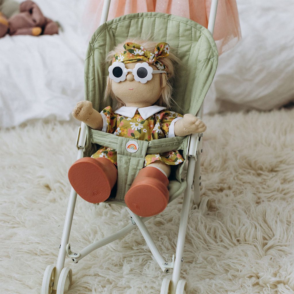 OlliElla Sollie Stroller passeggino bambole Sage cotone