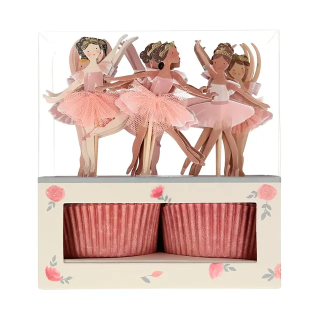 Meri Meri Ballerina cupcake kit 24 topper pirottini