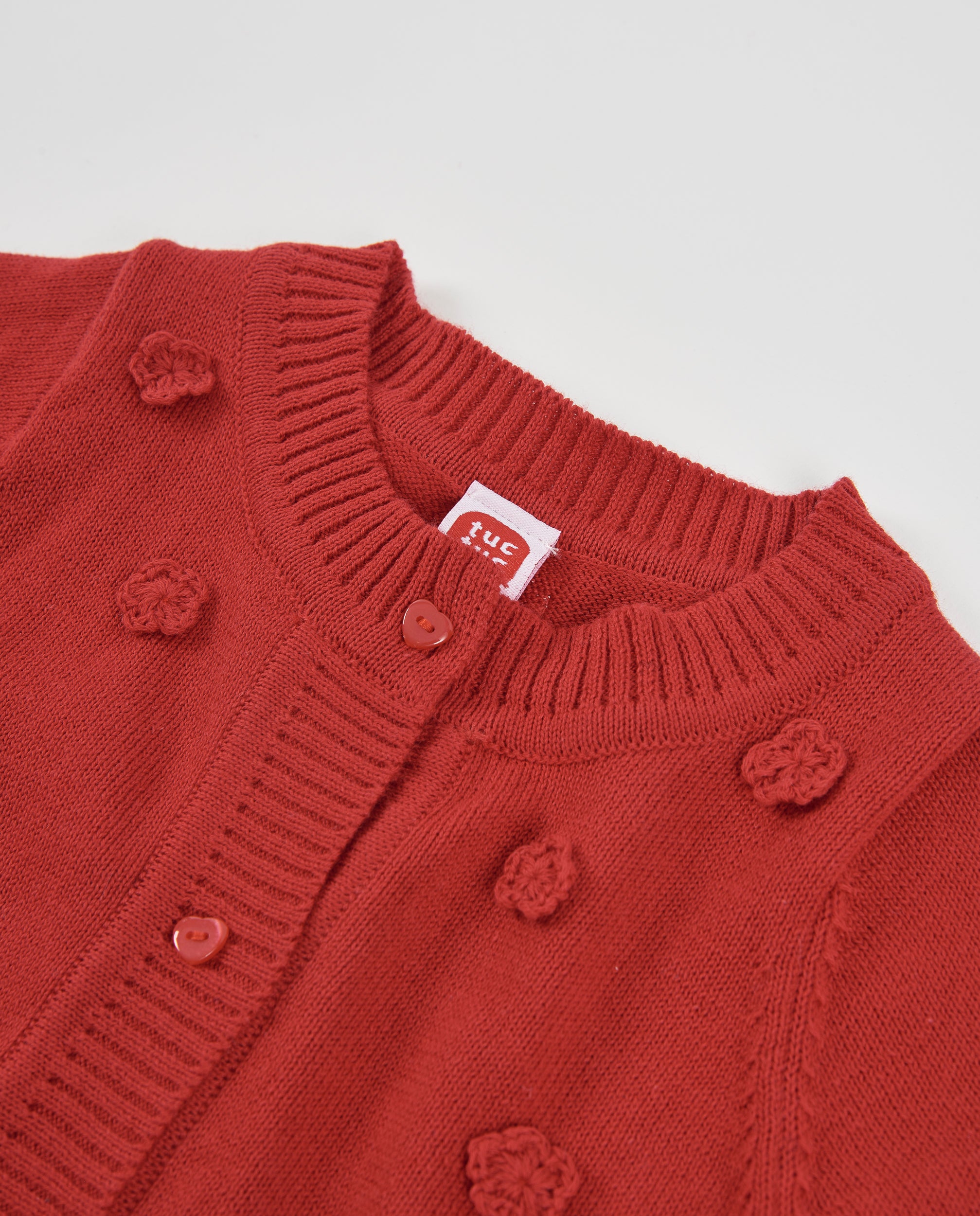 Tuc Tuc Cardigan Neonata Rosso Maglia Fiori