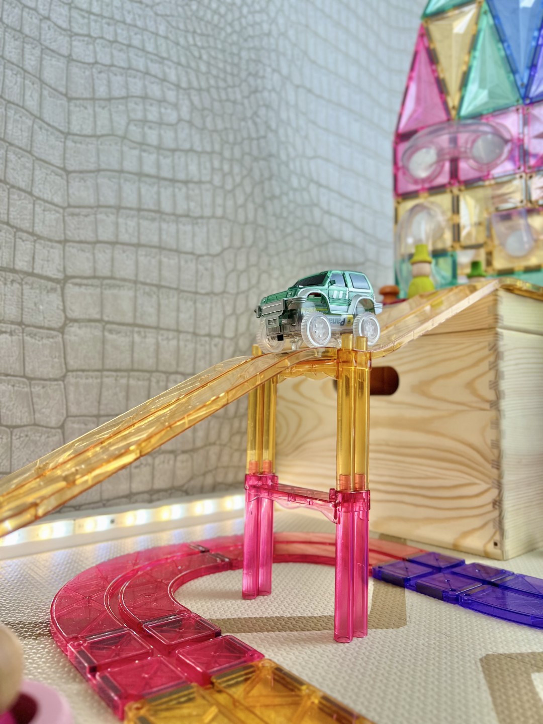 Cleverclixx Race Track Pastel pista magnetica 80 pezzi