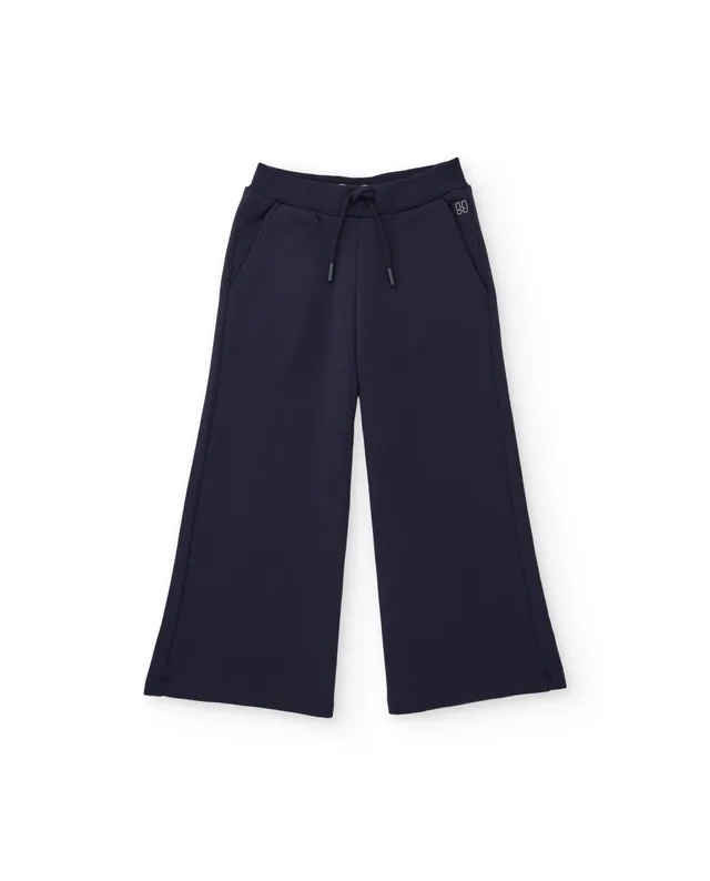 Tuc Tuc pantaloni bambina felpa blu navy vita alta