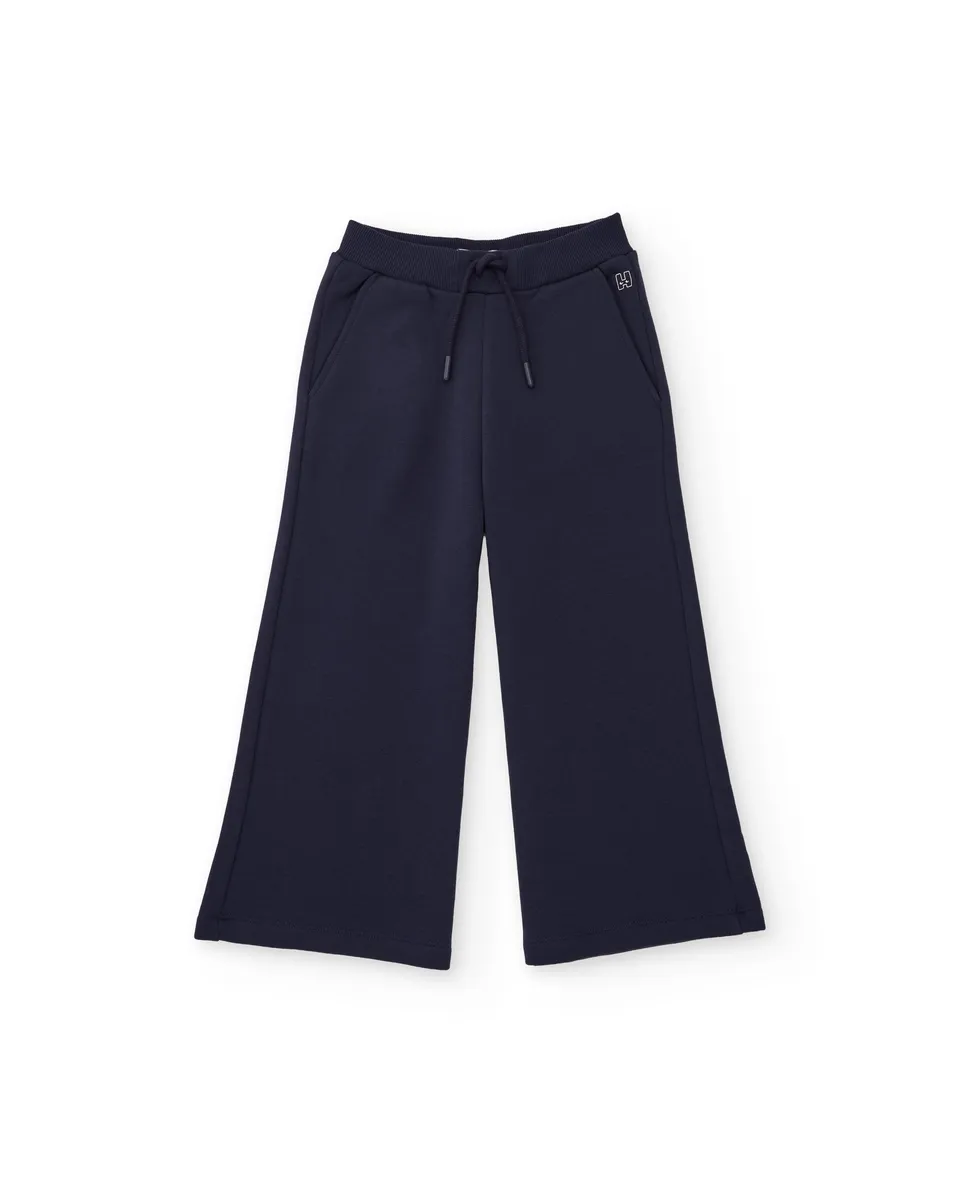 Tuc Tuc pantaloni bambina felpa blu navy vita alta