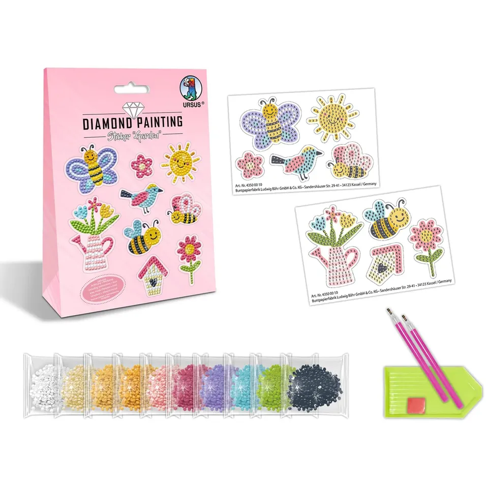 Ursus Crea Sticker Gemme Giardino kit creativo 8 anni