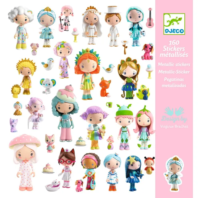 Djeco Tinyly 160 Stickers adesivi metallizzati