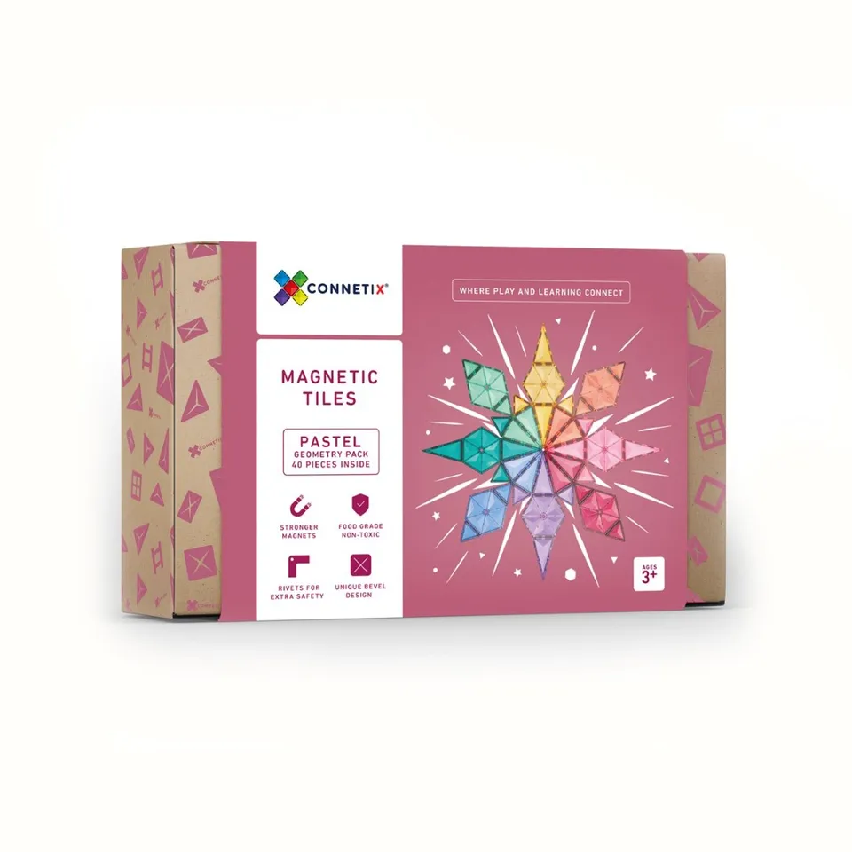 Connetix Tiles Costruzioni Magnetiche 40 Pezzi Pastel