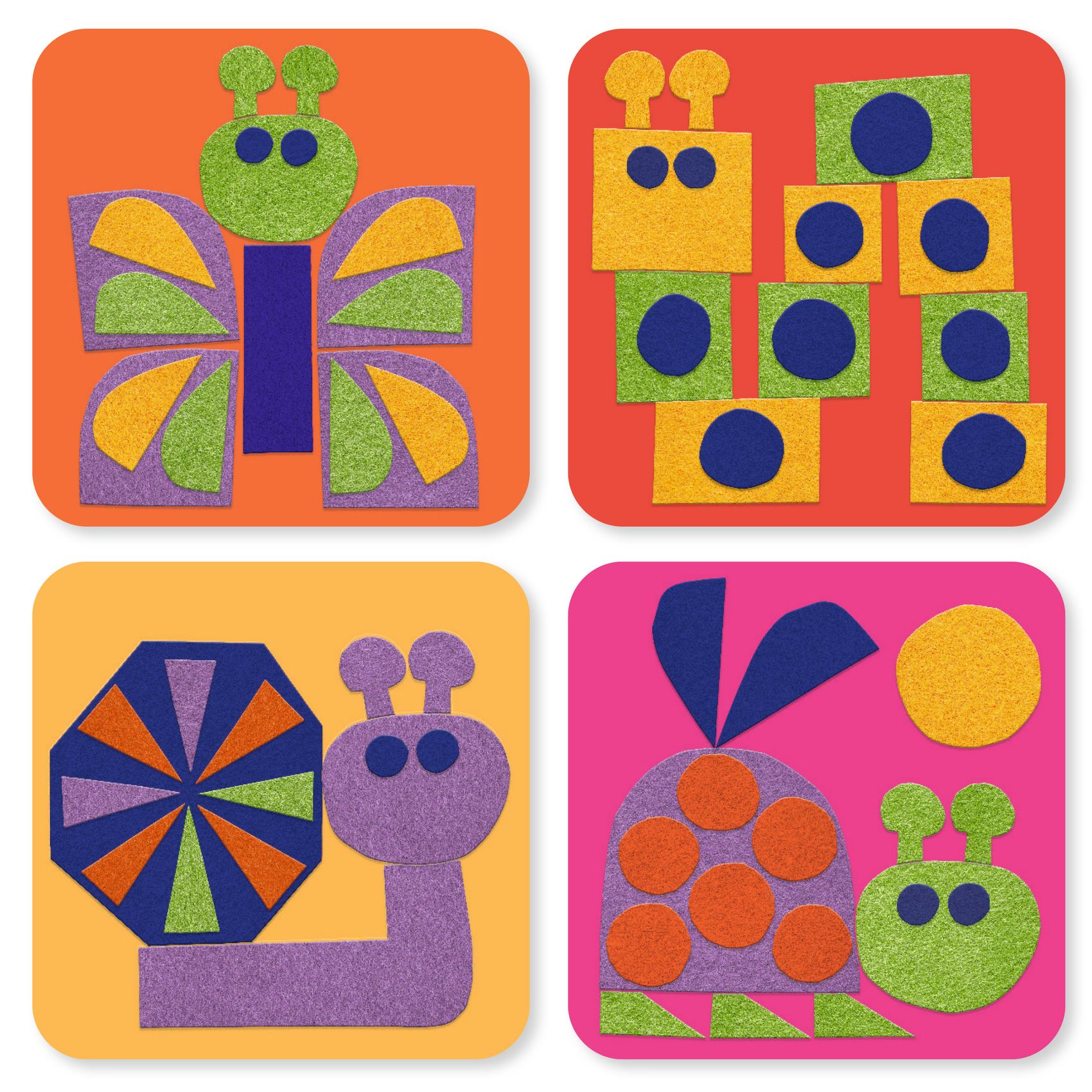 Djeco Primo Collage Animali collage feltro 18 mesi 4 quadri