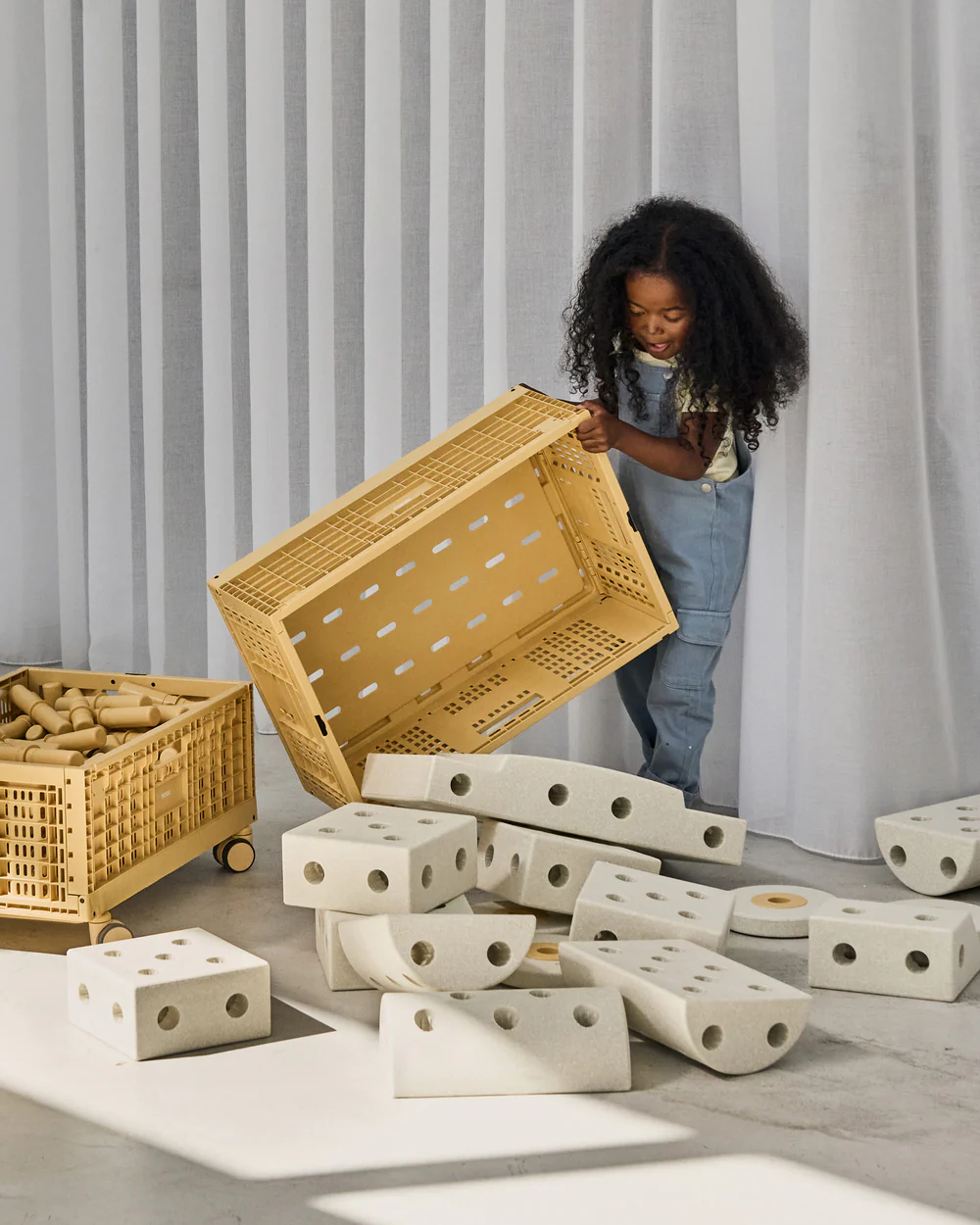 Modu Storage Crate scatola Honey Yellow 60x40 cm