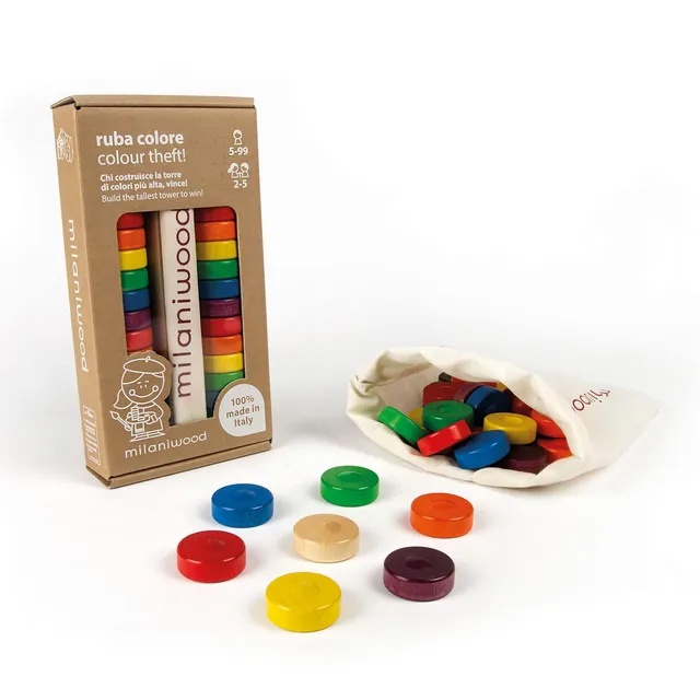 Milaniwood Ruba Colore gioco legno torre 34 pezzi