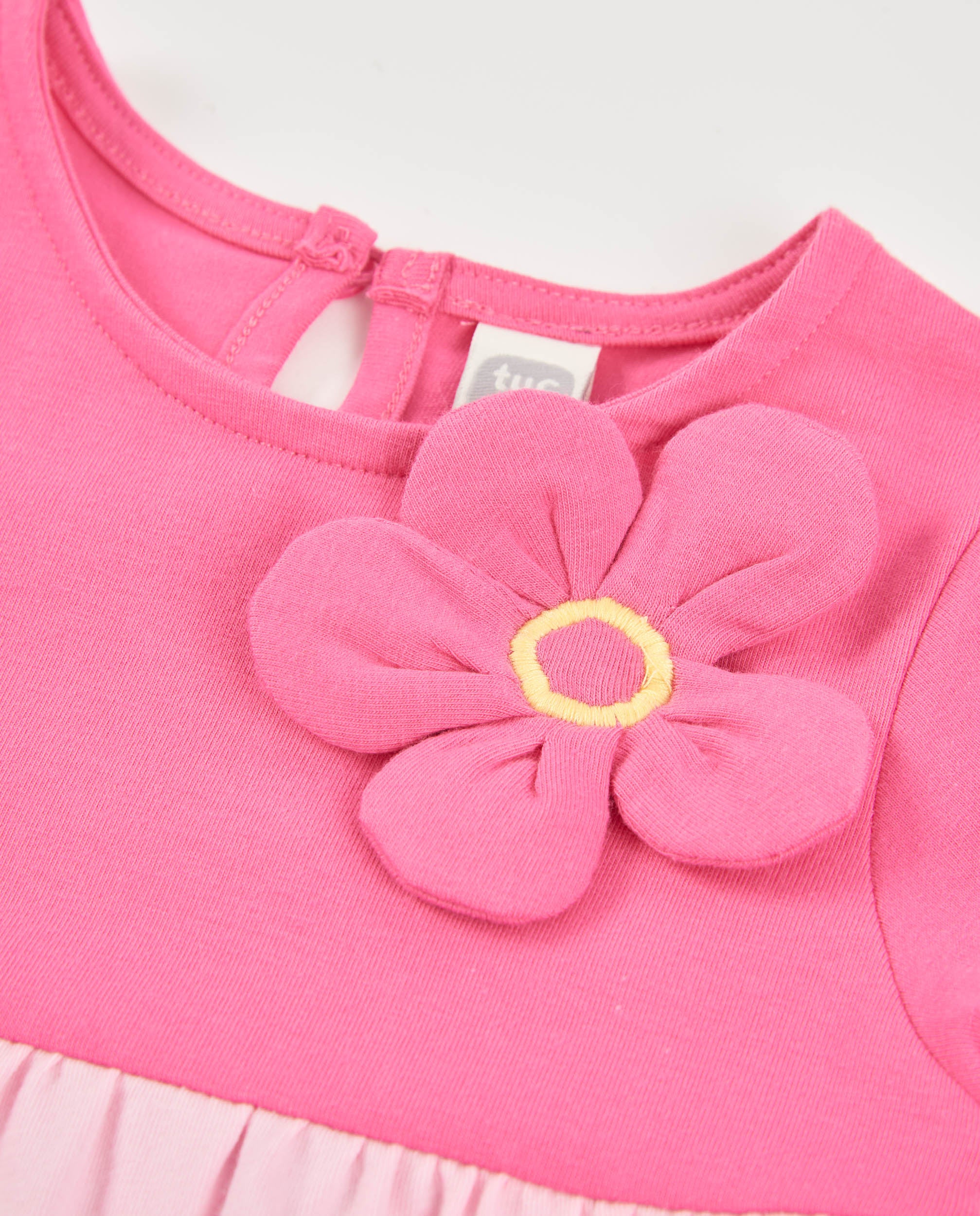 Tuc Tuc vestito bambina rosa quadretti limoni fiore