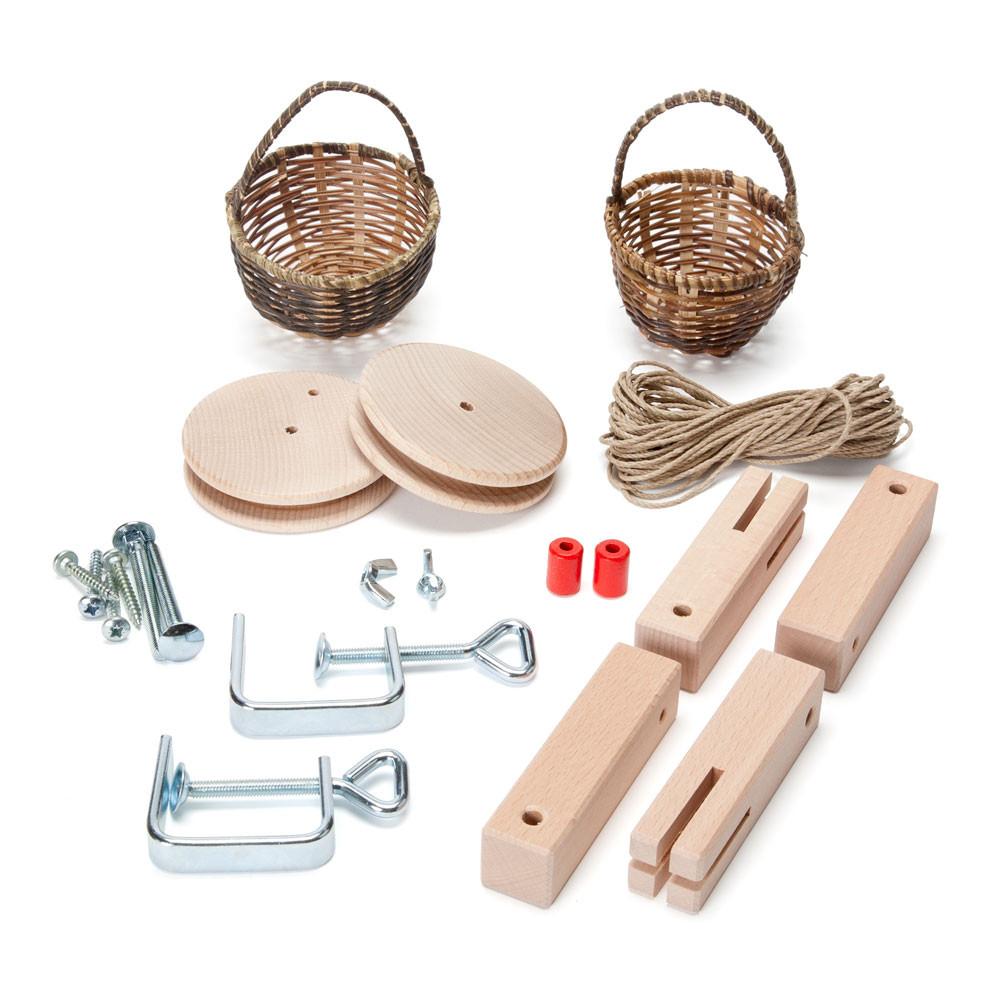 Kraul Funivia due cestini kit legno con morsetti