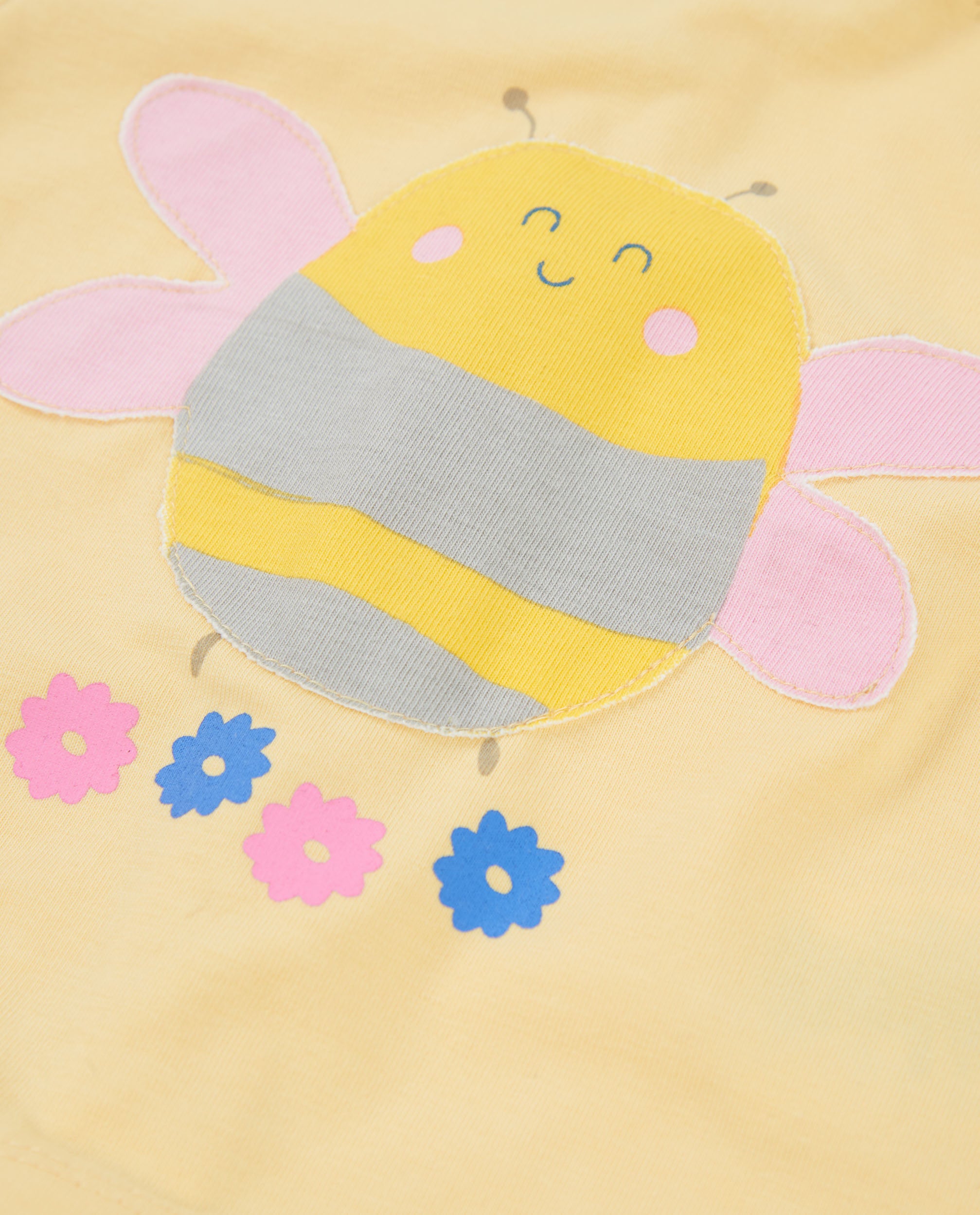 Tuc Tuc completo neonata giallo ape shorts ricamo fiori