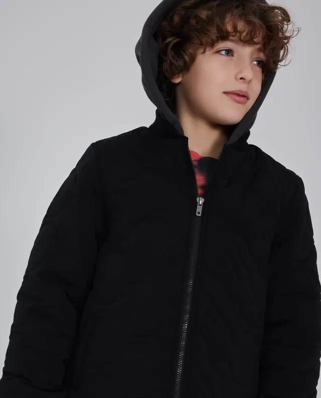 Tuc Tuc bomber bimbo imbottito nero con cappuccio