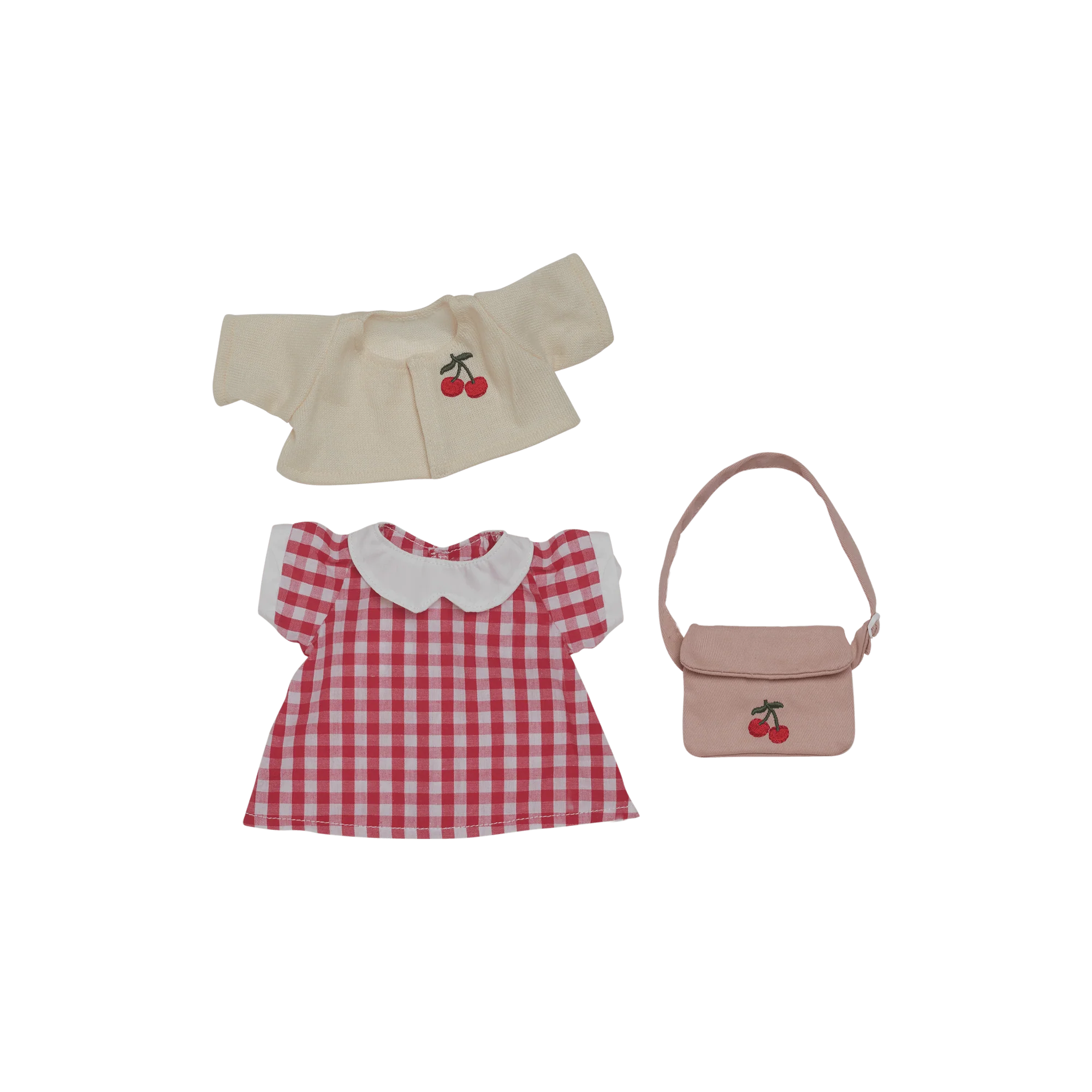 Olliella Dinkum Dolls Cherry Gingham vestito quadretti