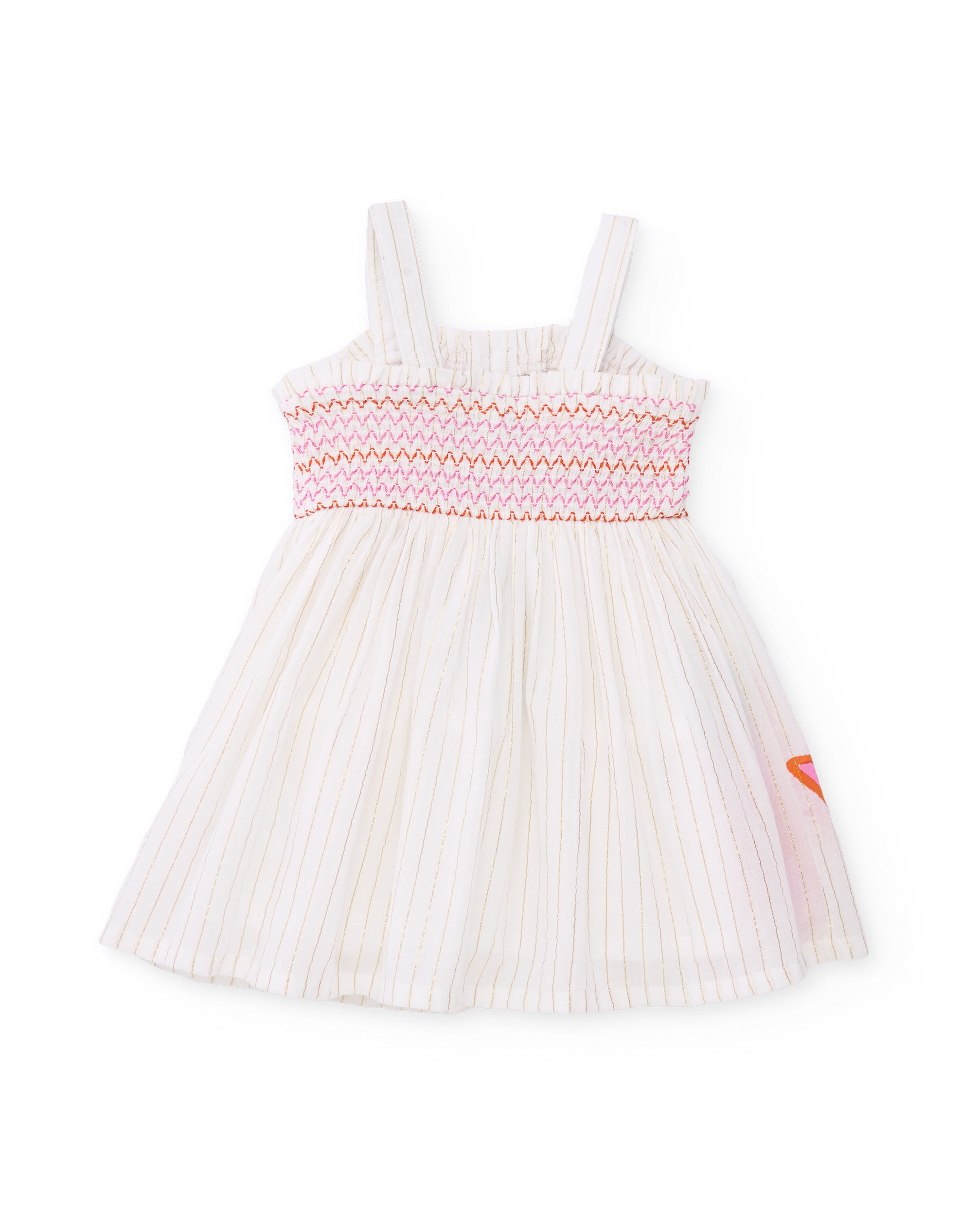 Tuc Tuc vestito bambina bianco con smock rosa