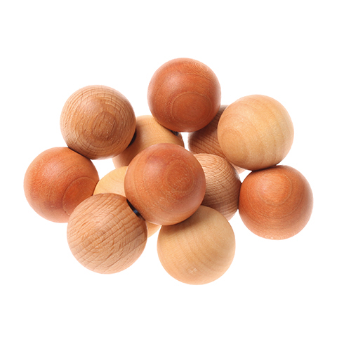 Grimms anello 12 perle legno oliato neonati 11 cm