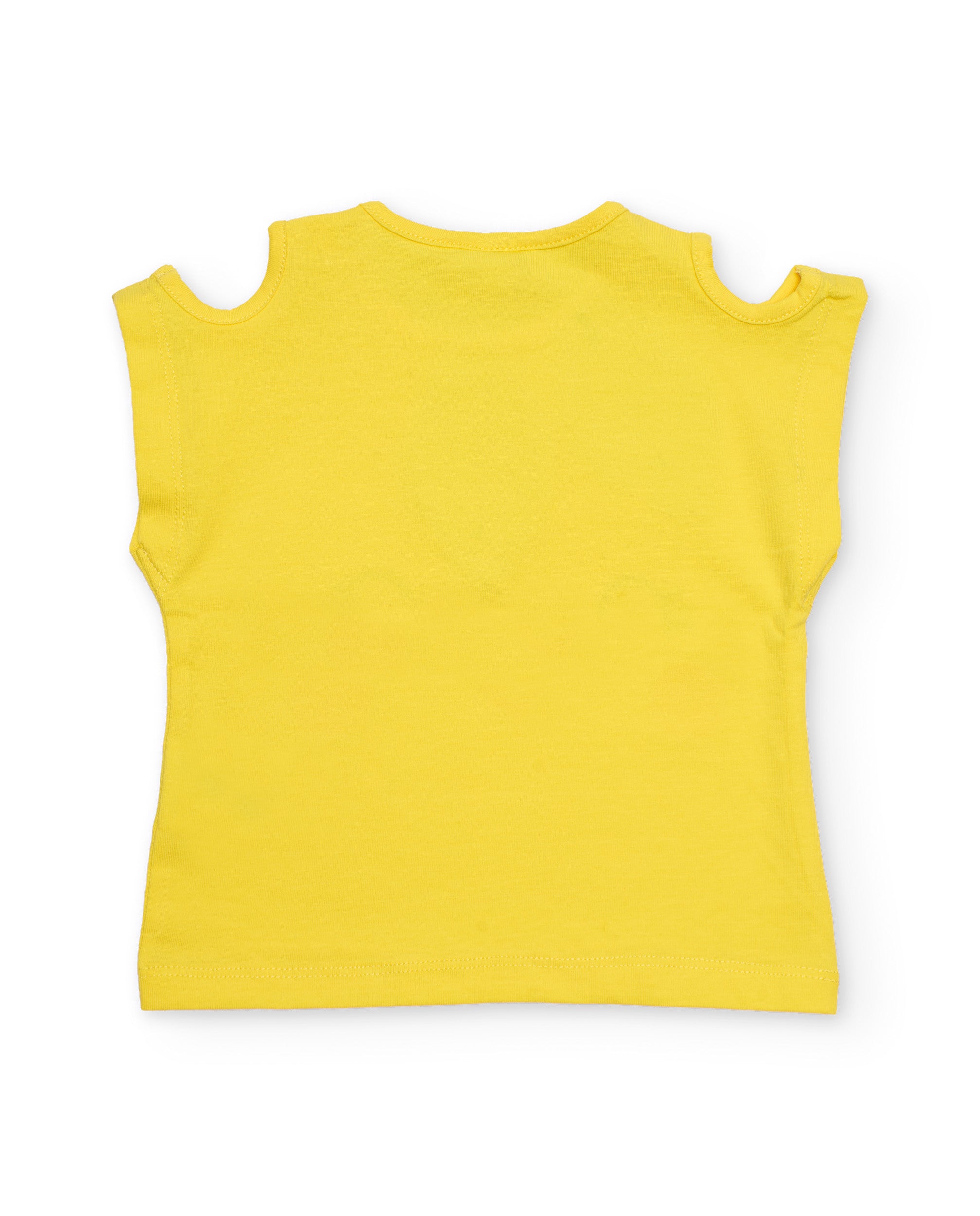 Tuc Tuc Completo Bambina 2 Pezzi Giallo Rosa Spalle Traforate