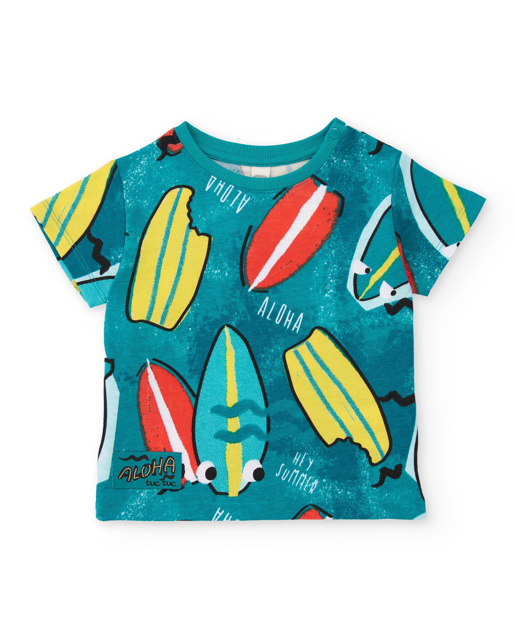 Tuc Tuc T-Shirt Bimbo Verde Tavole Surf Cotone