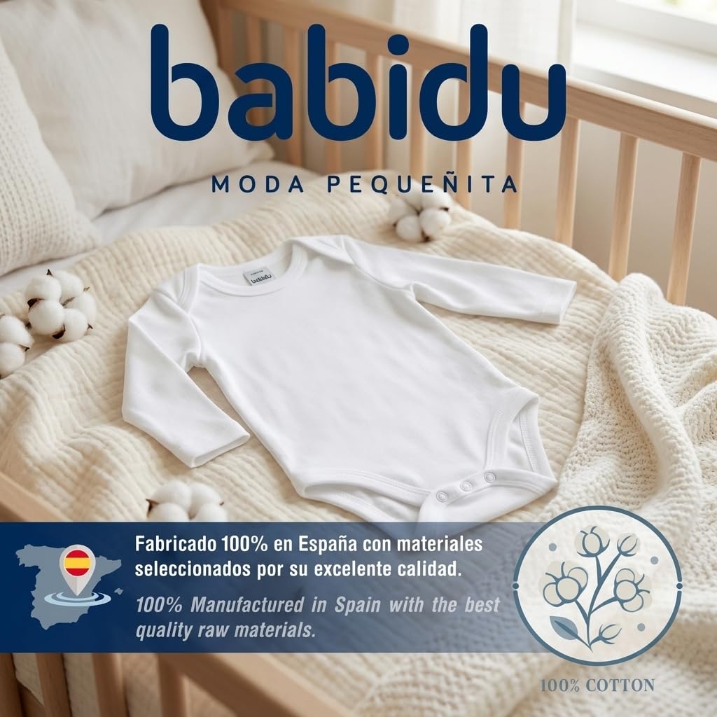 Babidu body maniche lunghe cotone 12 mesi collo americano
