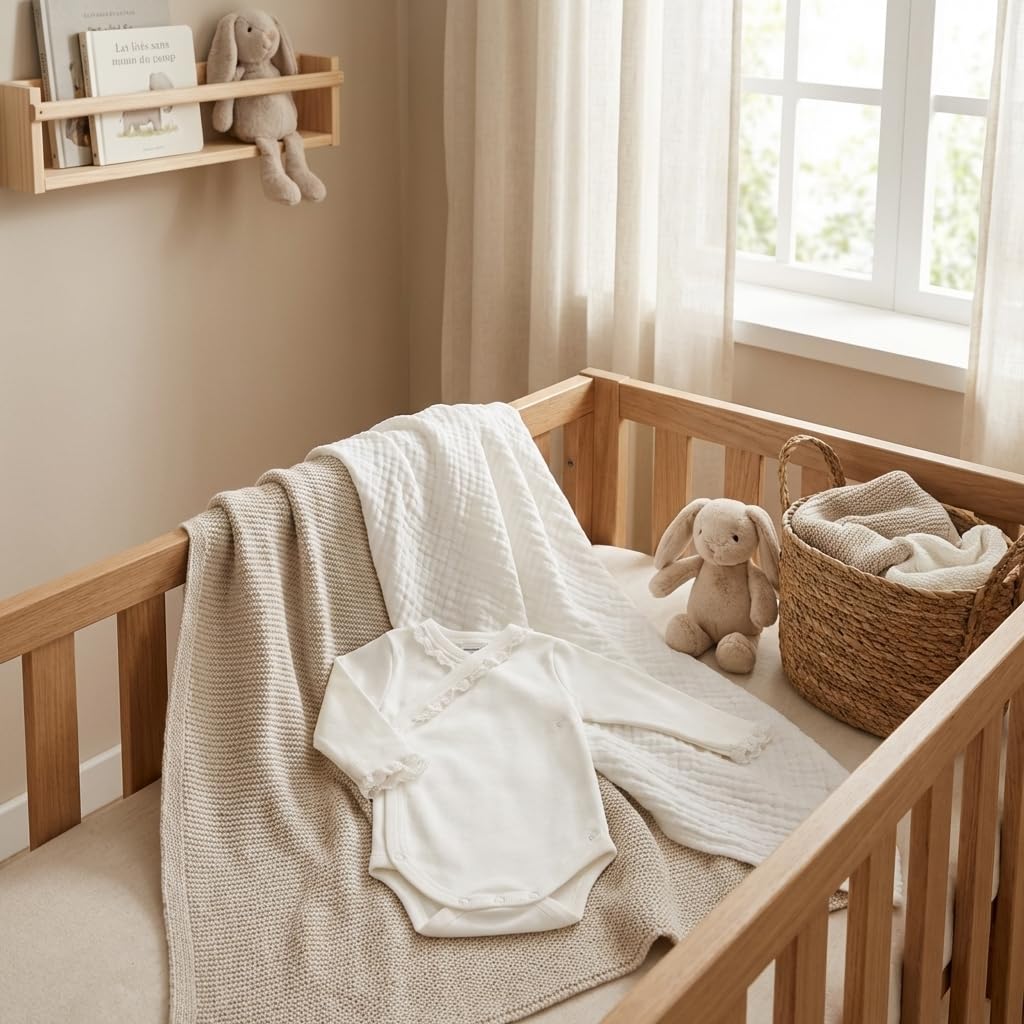 Babidu 1160 body incrociato neonato cotone pizzo 9-12 mesi