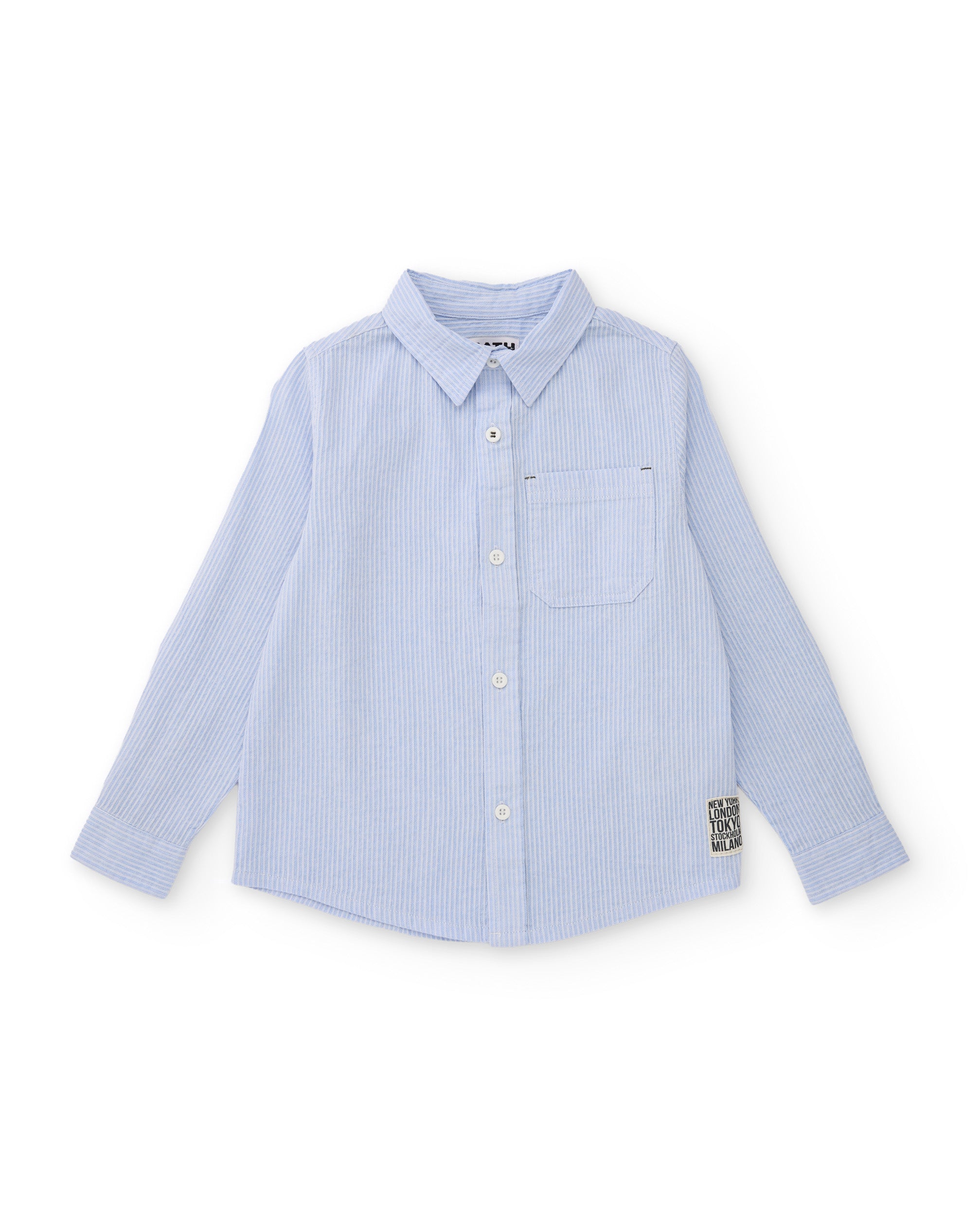 Tuc tuc Camicia bambino cotone righe azzurro celeste
